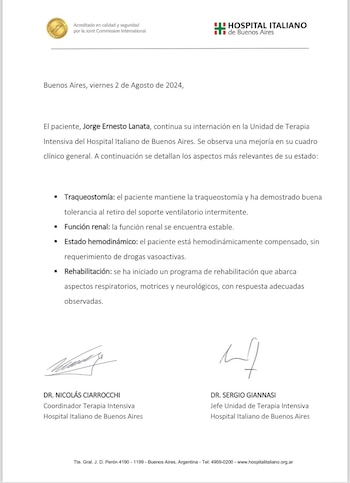 El último parte médico de