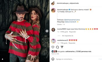 Dominica Duque y Alejandro Estrada hicieron equipo con nuevo disfraz de Halloween - Infobae