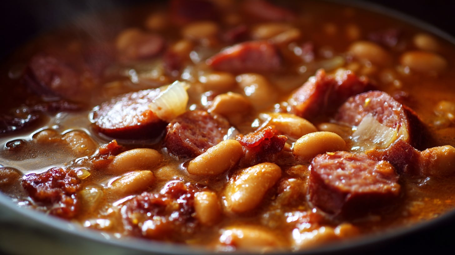 La receta tradicional combina tocino, longaniza, chile de árbol y frijol bayo en una sola cocción. (Imagen Ilustrativa Infobae)