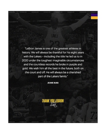 Los Angeles Lakers despedida LeBron James
