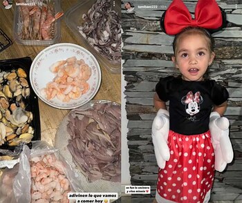 Báez compartió fotos y frases