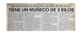 "Caso extraordinario de maternidad: una