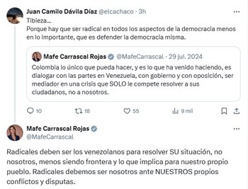 Mafe Carrascal no quiso oponerse