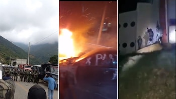 Bloqueos en Motozintla. (Capturas de