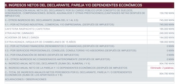 Jorge Lara declaró obtener ingresos por al menos cuatro negocios. (Captura de pantalla PNT)
