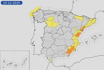 Mapa de alertas meteorológicas para