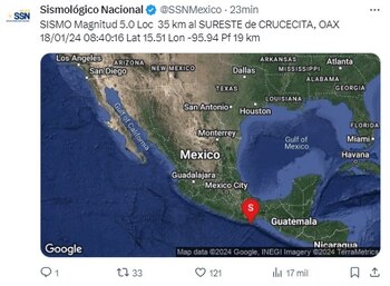 El sismo tuvo epicentro en