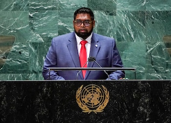 Mohamed Irfaan Ali, presidente de Guyana (Timothy A. Clary/Pool via REUTERS)