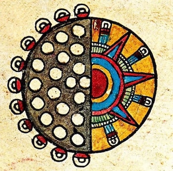 Representación de un Eclipse solar según los mitos mexicas