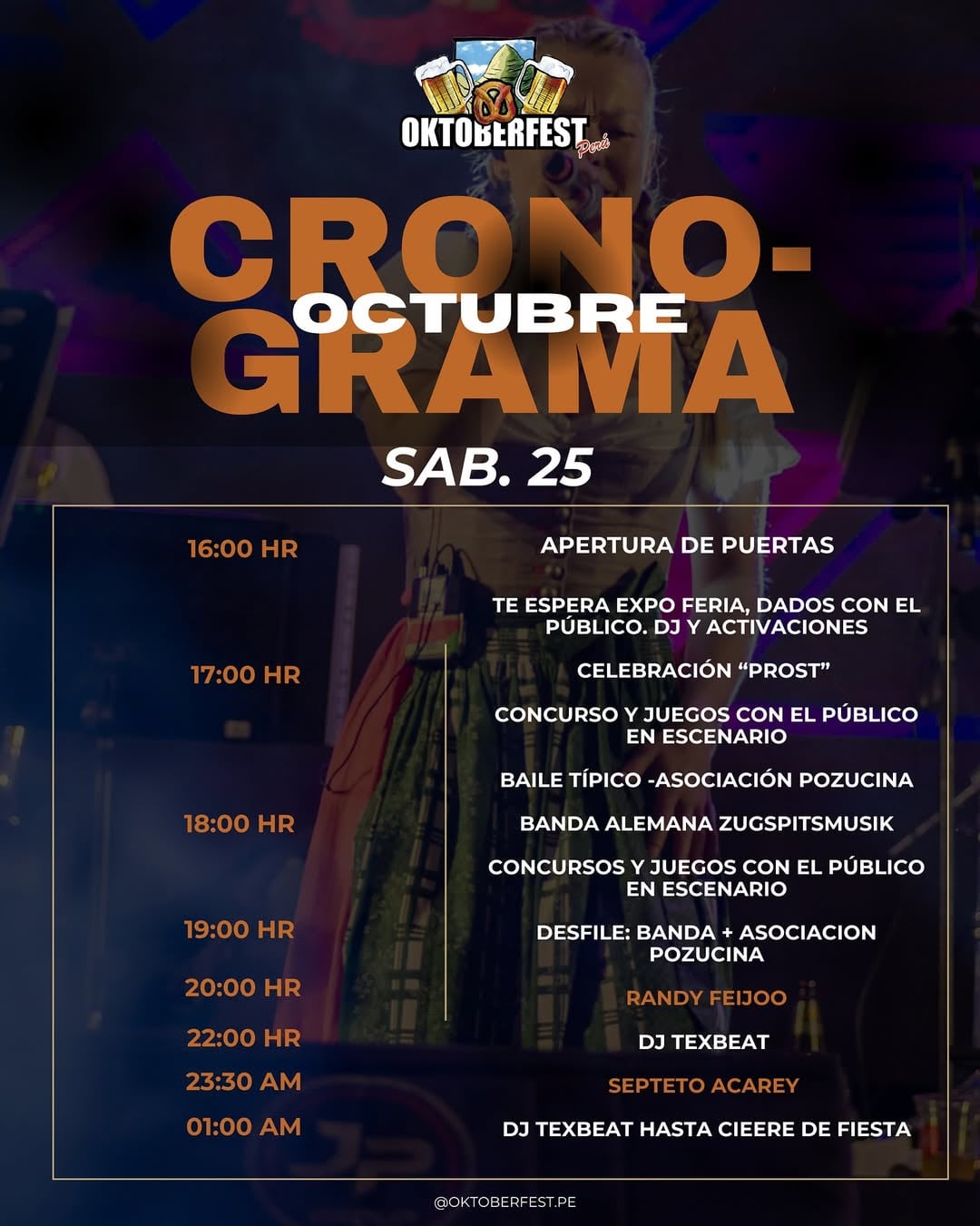 Oktoberfest Perú 2025: actividades y horarios del 25 de octubre.