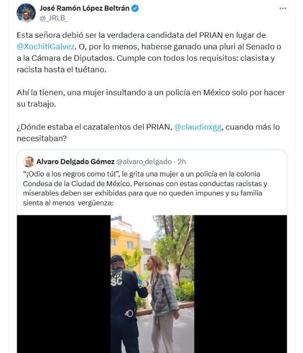 José Ramón López Beltrán comparó a la mujer con la oposición. | X- José Ramón López Beltrán