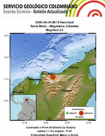 El SGC reportó un sismo