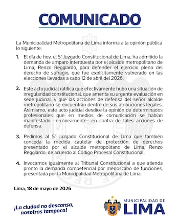 Comunicado de la MML