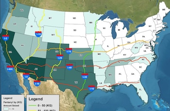 Fentanilo decomisado en EEUU