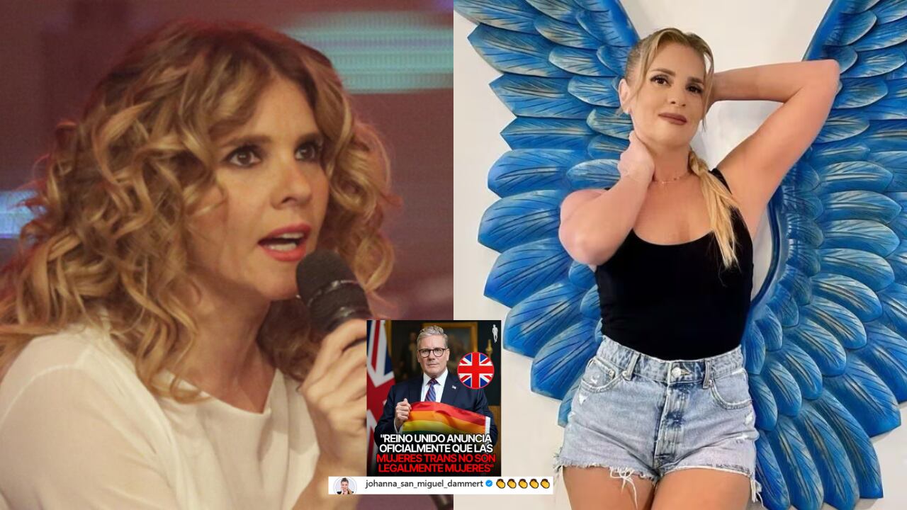 La actriz Johanna San Miguel en medio de la controversia por sus comentarios sobre la identidad de género de las mujeres trans, que generaron un plantón y rechazo en redes sociales (Composición Infobae) (Imagen Ilustrativa Infobae)