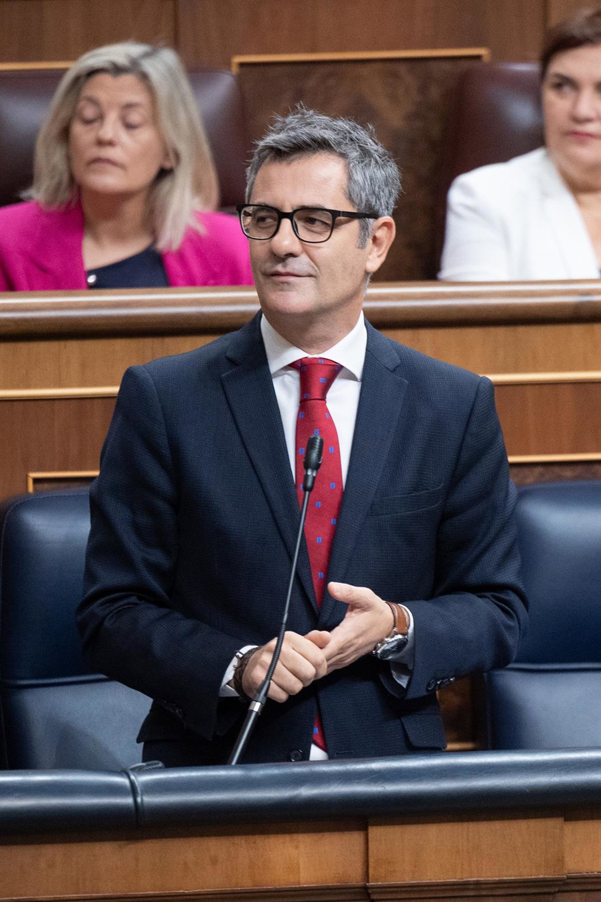 23/09/2026 El ministro de la Presidencia, Félix Bolaños, durante una sesión de control al Gobierno, en el Congreso de los Diputados, a 23 de septiembre de 2026, en Madrid (España). El Gobierno se enfrenta a una nueva sesión de control que vuelve a estar centrada en la gestión de la crisis migratoria en Ceuta con siete preguntas y dos interpelaciones urgentes. El mayor peso del examen del Congreso lo tendrán el ministro del Interior y la ministra de Defensa aunque la oposición también interpelará a otros ministros. Después de la sesión de control, el Congreso debatirá y votará la convalidación de medidas económicas de urgencia.POLITICA Jesús Hellín - Europa Press