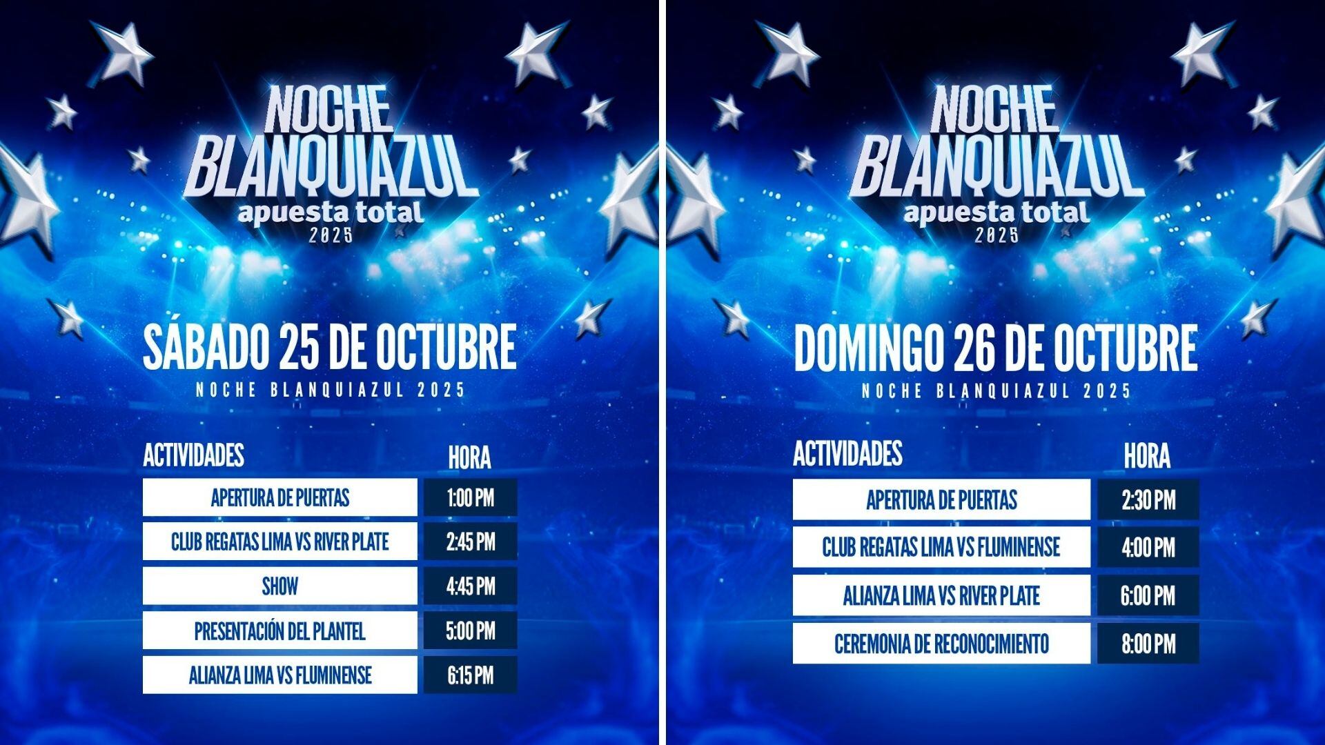 Cronograma completo de la Noche Blanquiazul 2025 de vóley.