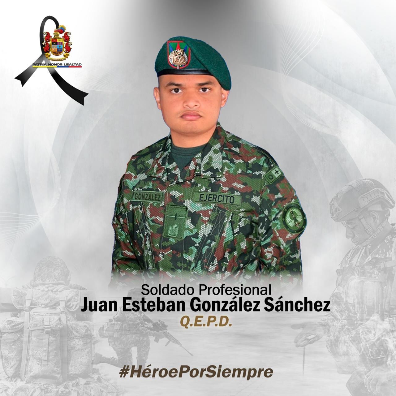 El soldado profesional Juan Esteban González Sánchez falleció por ataque del ELN en Tibú - crédito Ejército Nacional