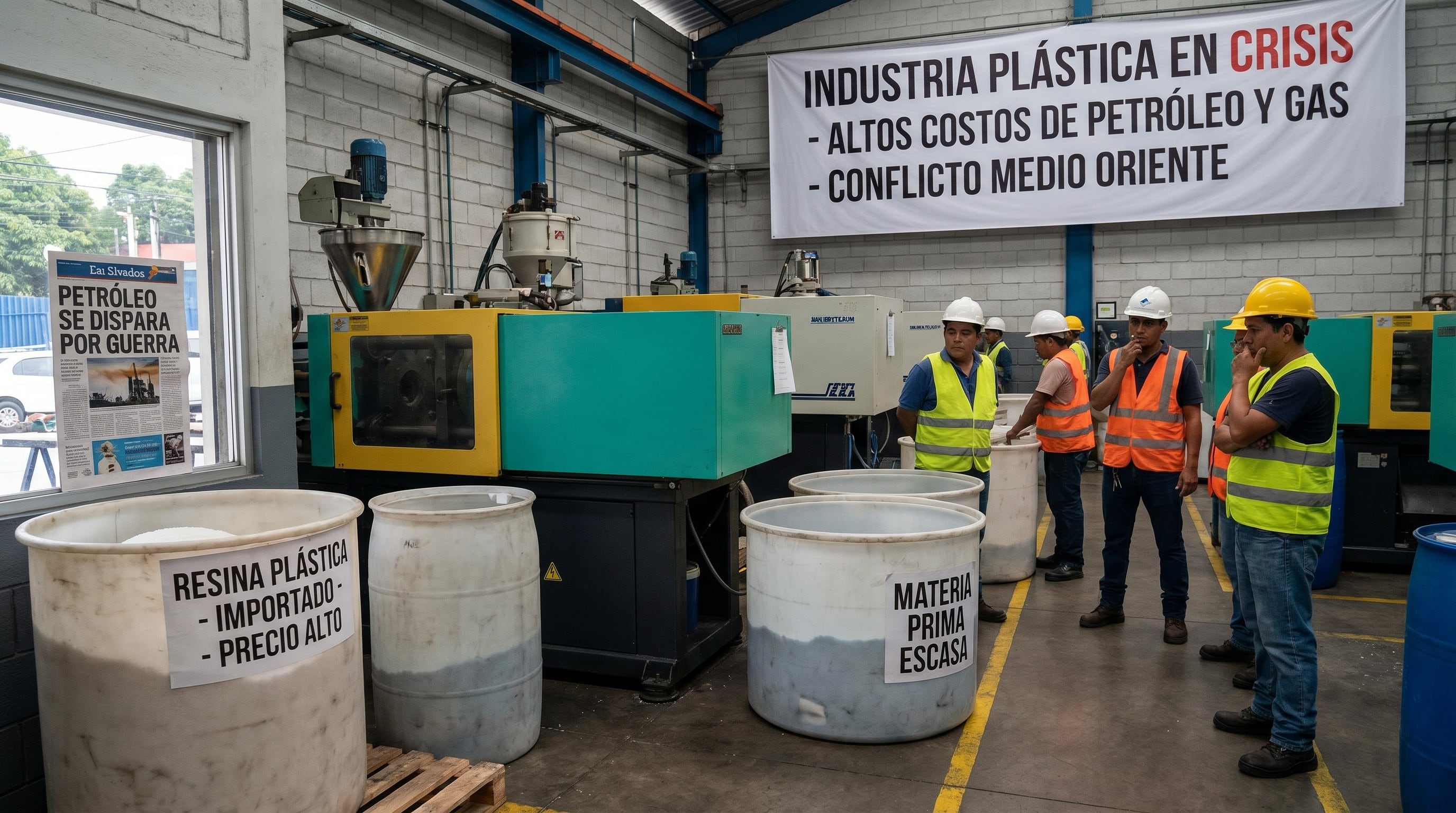Trabajadores de la industria plástica en El Salvador enfrentan los desafíos de precios elevados de resinas y escasez de materia prima, impactados por el conflicto en Medio Oriente y el alza del petróleo. (Imagen Ilustrativa Infobae)