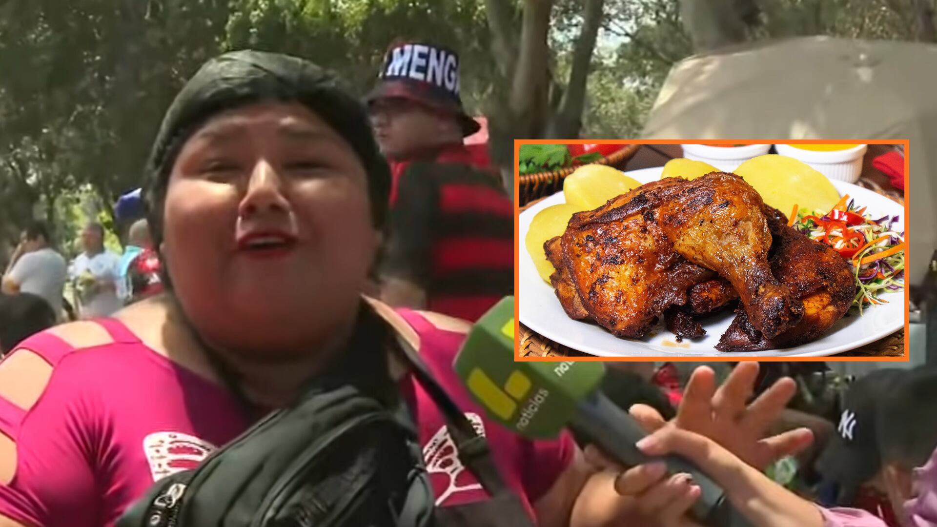 Peruana deleita a hinchas de Flamengo y Palmeiras con pollada en la final de la Libertadores en Lima