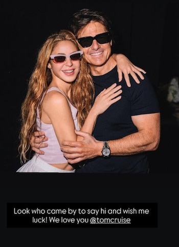 La cantante se encontró con el famoso antes de su exitosa salida al campo en el entretiempo - crédito Shakira / Instagram