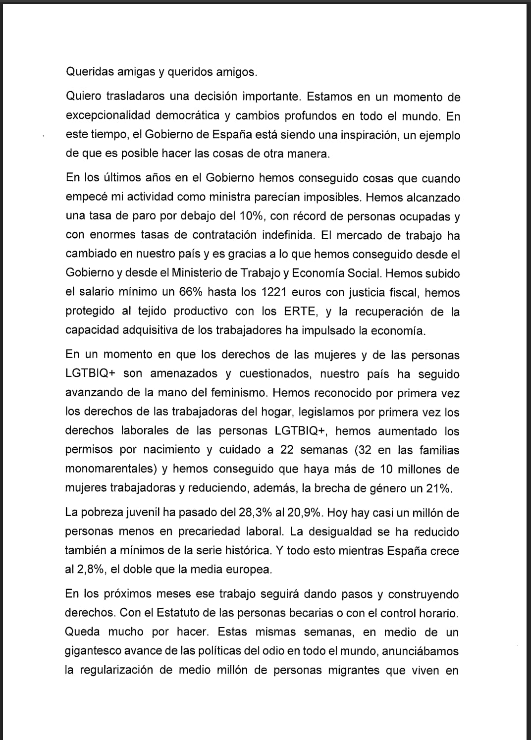 Carta Yolanda Díaz 1