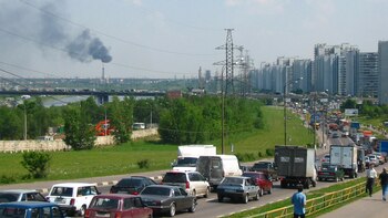 Congestión del tráfico en Moscú