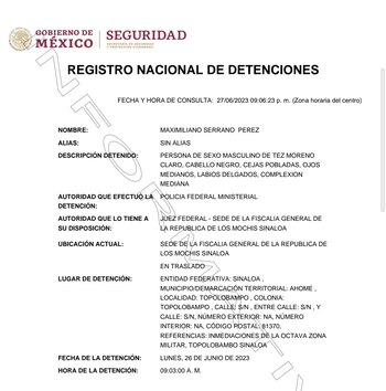 (Foto: Registro Nacional de Detenciones)