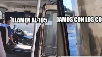 Un bus queda atrapado bajo el agua en el bypass de Pachacútec, en Villa María del Triunfo| Foto: Panamericana
