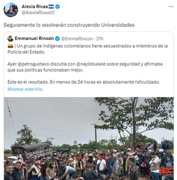 Diputada salvadoreña arremete contra Gustavo Petro.