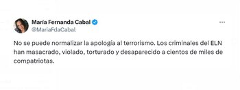 La senadora María Fernanda Cabal