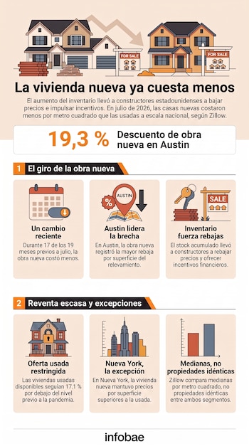 Imagen complementaria de Las casas nuevas ya son más baratas que las usadas en Estados Unidos: las ciudades donde hay mayores descuentos