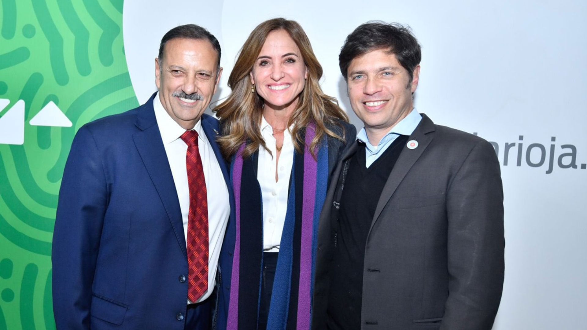 Quintela junto a Victoria Tolosa Paz y Axel Kicillof