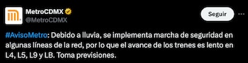 Marcha lenta en trenes debido