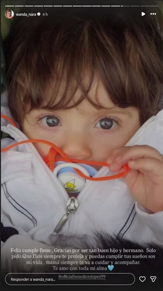 Wanda Nara compartió una tierna imagen de su hijo Benedicto López junto a un emotivo mensaje de cumpleaños en sus redes sociales, expresando su amor y deseándole lo mejor en su día especia