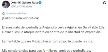 Comunicado de Xóchitl Gálvez.