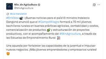 El Gobierno anunció una estrategia que llevará paneles solares, internet y formación especializada a instituciones educativas ubicadas en 700 localidades del país - crédito Ministerio de Agricultura