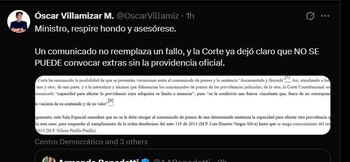 Declaraciones de Óscar Villamizar -