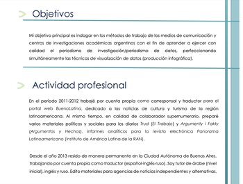 Parte del Currículum Vitae con