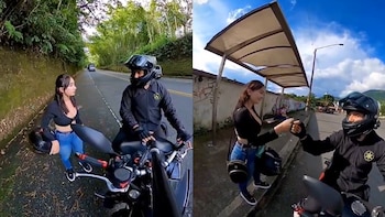 Motociclista rescató a joven que