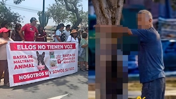 Protesta frente a la casa