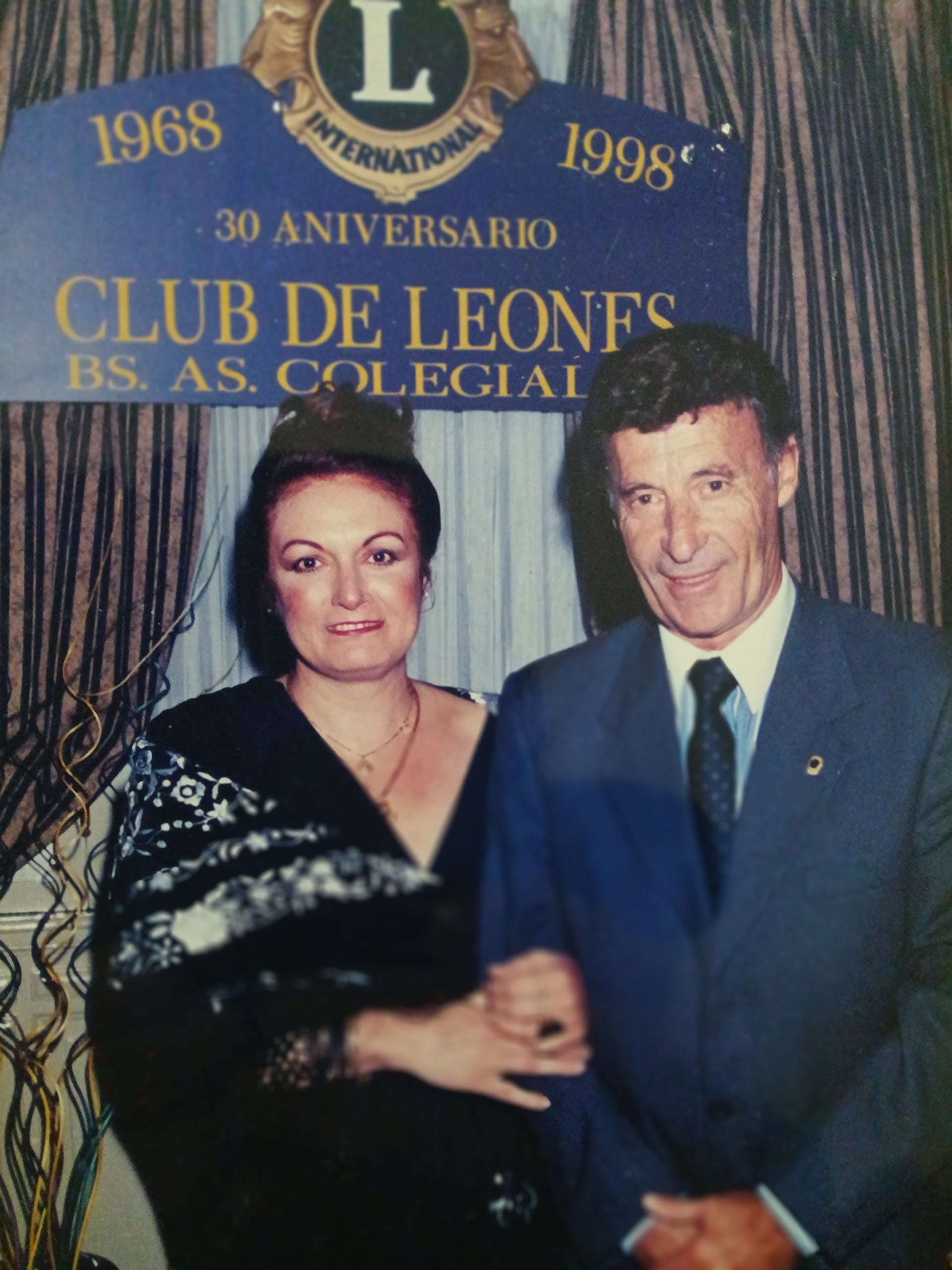 Delem y su mujer Tuti en una reunión del Club de Leones donde ambos colaboraron