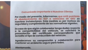 Algunos surtidores han instalado avisos