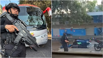 Policías rescatan autobuses secuestrados e