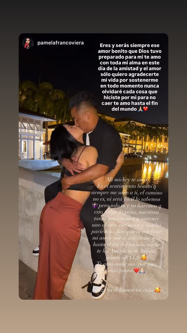 Christian Cueva y Pamela Franco se muestran muy enamorados al compartir una publicación por el Día de San Valentín.