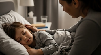 Una madre cuida a su