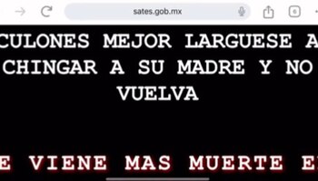 Vista del mensaje colocado tras