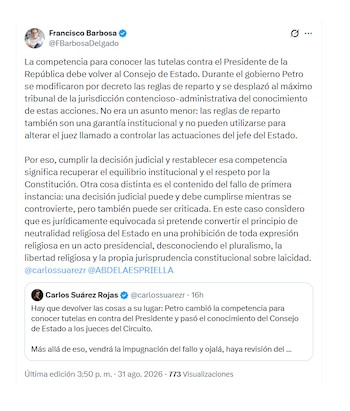 Francisco Barbosa se sumó a Carlos Suárez