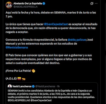 Abelardo de la Espriella - crédito @ABDELAESPRIELLA/X
