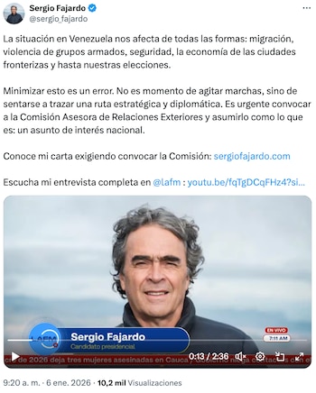 Sergio Fajardo afirmó que la